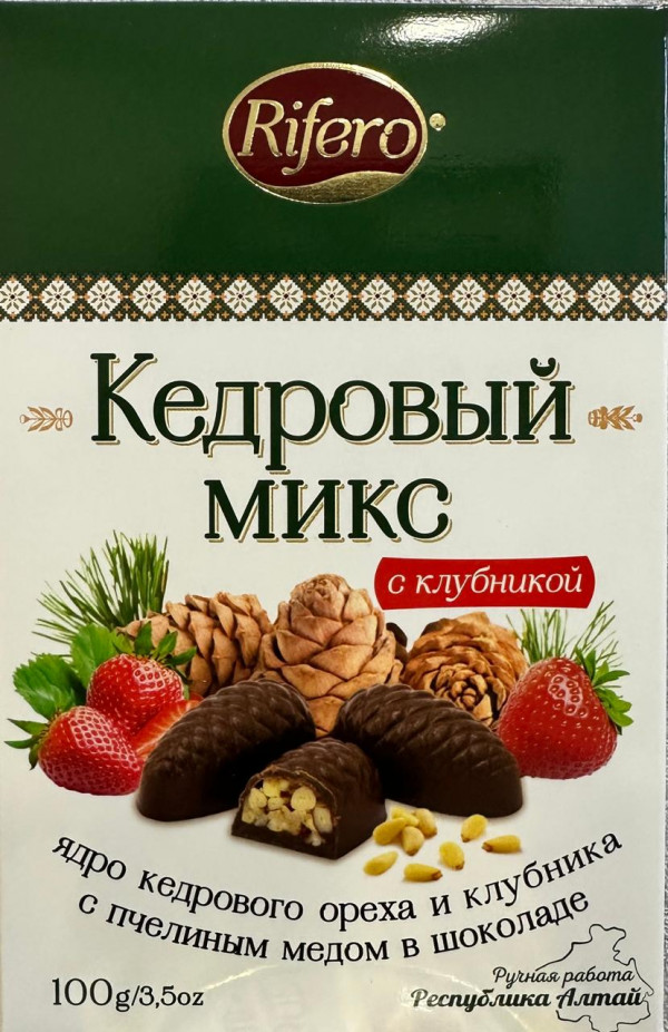 №1 Риф и ко Конфеты "Кедровый микс КЛУБНИКА" 100г     в Алатыре